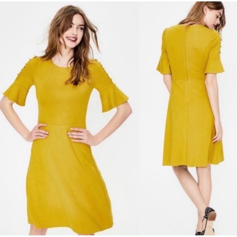 Boden Alexis Mulled Wine Jersey Knit Peek-A-Boo Flutter Sleeve Dress US Size 6R